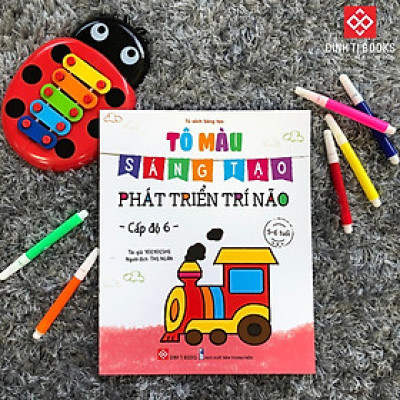 Sách - Tô Màu Sáng Tạo, Phát Triển Trí Não 6 Cấp Độ Cho Bé 2-6 Tuổi - Đinh Tị Books