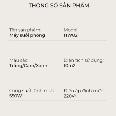 Máy sưởi phòng hồng ngoại 550W sưởi ấm cực nhanh, nhỏ gọn, sưởi ống thạch anh, an toàn chống cháy-Hàng nhập khẩu