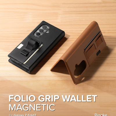 Ví từ tính RINGKE Folio Grip Wallet Magnetic cho Samsung Galaxy Z Fold 7 - Hàng Chính Hãng