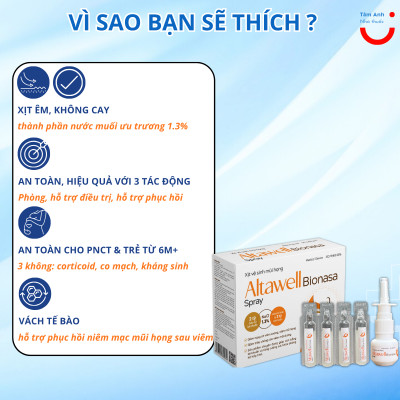 Xịt Mũi Họng Lợi Khuẩn Altawell Bionasa, Giảm Ngạt Mũi, Sổ Mũi Cho Bé Từ 6 Tháng Tuổi Và Mẹ Bầu