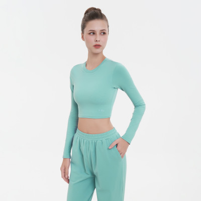 Áo Tập Yoga Gym Hibi Sports CR832 Kiểu Tay Dài Cổ Tròn, Kèm Mút Ngực