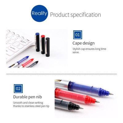 Hộp 12 Cây Bút Ký Tên Mực Nước Lỏng 0.5MM 3 Màu BAOKE/BK109