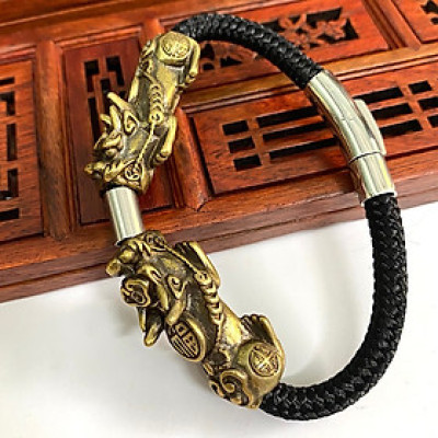 VÒNG TAY TỲ HƯU BẰNG ĐỒNG TRỪ TÀ , MANG BÌNH AN , TÀI LỘC CHO NAM