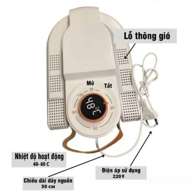 Máy Sấy Và Khử Trùng Giày có hẹn giờ Cao Cấp Làm Khô Siêu Nhanh - Loại Bỏ Khử Mùi Hôi Và Vi Khuẩn, Kiểu Dáng Nhỏ Gọn, Dễ Sử Dụng Máy Sấy Giày Dép Tất Găng Tay Mũ Bảo Hiểm Khử Khuẩn Bằng Tia UV An Toàn Tiện Dụng Thông Minh