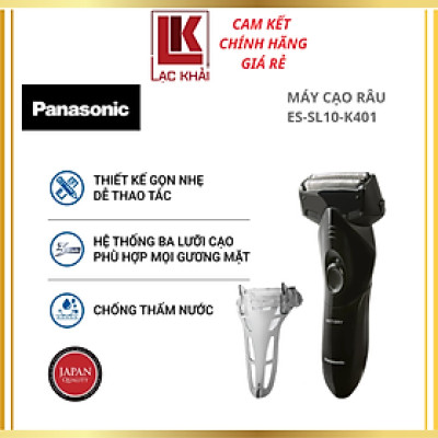 Máy Cạo Râu 3 Lưỡi Panasonic ES-SL10-K401- Lưỡi Cắt Hình Cung An Toàn Cho Da - Thiết Kế Hiện Đại – pin AA – Dễ Dàng Vệ Sinh - Hàng chính hãng - Bảo Hành Chính Hãng 12 tháng