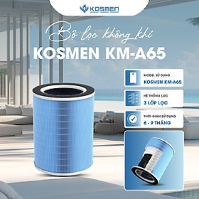 Lõi Lọc Không Khí Kosmen KM-A65 Màng Lọc Than Hoạt Tính Loại Bỏ 99,97% Bụi Mịn - Hàng Chính Hãng