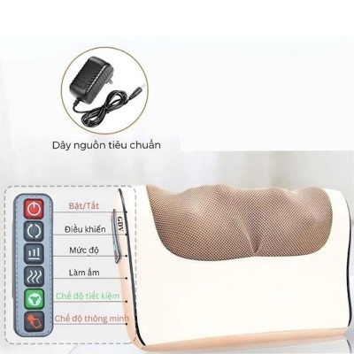 Gối Massage Cổ Vai Gáy 6 Chức Năng GDV - Màu Ngẫu Nhiên - Hàng Chính Hãng