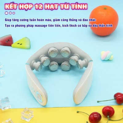 Máy massage cổ xung điện 8D Nikio NK-131 - Rung nóng kết hợp ánh sáng sinh học