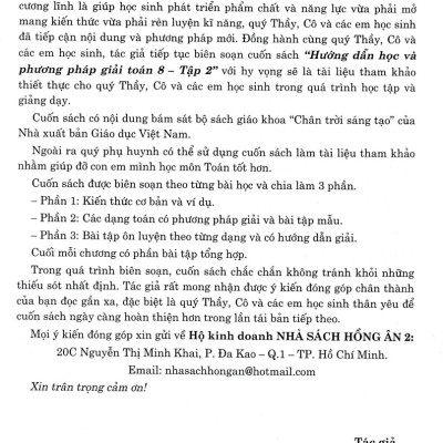 Hướng Dẫn Học Và Phương Pháp Giải Toán 8 - Tập 2 (Bám Sát SGK Chân Trời Sáng Tạo) _HA