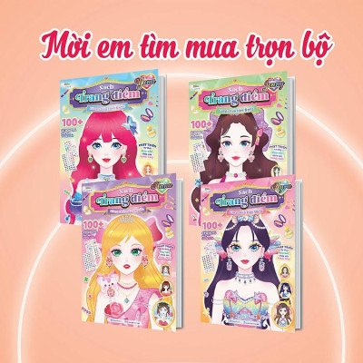 Sách Trang điểm Công chúa Hàn Quốc (Tô màu và bóc dán hơn 100+ stickers cho bé)