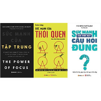 Bộ 3 Cuốn Sách Khai Thác Sức Mạnh Của Bản Thân ( Sức Mạnh Của Tập Trung + Sức Mạnh Của Thói Quen + Sức Mạnh Của Việc Đặt Câu Hỏi Đúng ) tặng kèm bookmark Sáng Tạo