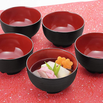 Bát nhựa tròn cao cấp Sensuji Black Ø113mm - Made in Japan