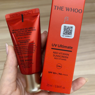 Tinh chất chống nắng chống lão hóa, chống oxy hóa làm dịu da The Whoo UV Red Vitamin Sunscreen 25ml