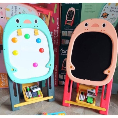 Bảng Viết Có Giá Đỡ, Bảng Vẽ Từ Tính 2 Mặt, Điều Chỉnh Chân Ghế Di Động Tặng Kèm Phụ Kiện Phấn Và Bút Viết Xóa Cho Bé