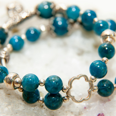 Vòng tay đá phong thủy  AZURITE MALACHITE #VT001#BlackMount