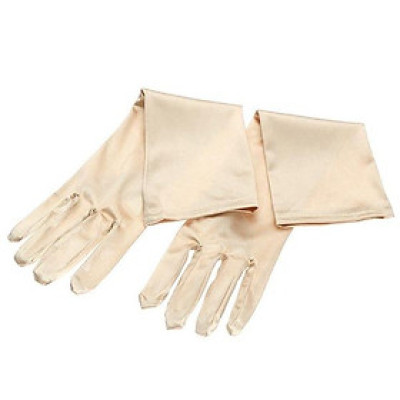 Găng tay màu kem da vải phi dài 44cm