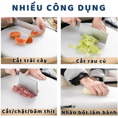 Thớt Nhựa 40x5cm Có Quai Xách, Nhựa PE Nguyên Khối Kháng Khuẩn Cắt Thịt Rau Củ Cho Gia Đình Nhà Hàng