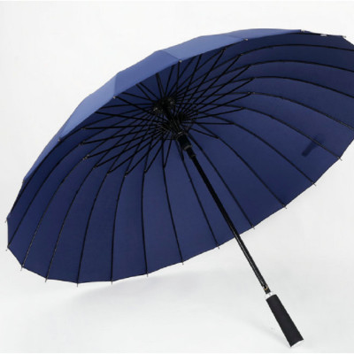 Ô dù cán dài 24 nan cỡ lớn siêu chắc chắn chống lật vải chống uv màu xanh đen