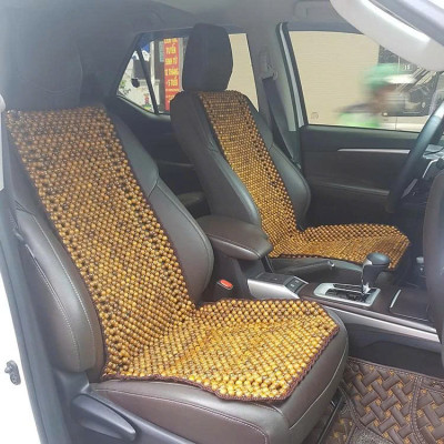 Đệm Lót Ghế Xe Ô Tô Hạt Gỗ Bách Xanh Hạt 1.8cm - Móc Viền Thủ Công ( hình thật )