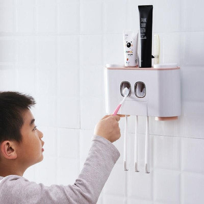 Hộp đựng kem đánh răng - bộ nhả kem đánh răng tự động thông minh treo dán tường siêu dính chắc ( không cần khoan tường ốc vít ) nhiều size
