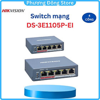 Bộ chia HIKVISION Smart Switch PoE 4 cổng DS-3E1105P-EI/DS-3E1105P-EI/M - Hàng chính hãng