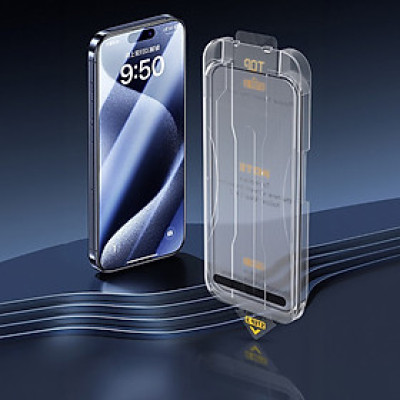 Kính cường lực khung tự dán cho iPhone 16 ProMax / 16 / 16 Plus / 16 Pro hiệu WIWU SQ-008 Easy install - Viền siêu mỏng 0.33mm, chống mẻ cạnh, Phủ nano siêu mượt - Hàng nhập khẩu