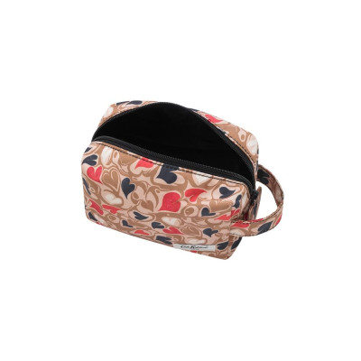 Cath Kidston - Túi đựng mỹ phẩm/Recycled Rose Beauty Bag - Marble Hearts Ditsy - Brown -1042566