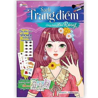 Sách Trang điểm công chúa Hàn Quốc (Tô màu và bóc dán hơn 100+ stickers cho bé)