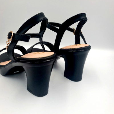Giày cao gót nữ đẹp đế vuông 5 phân hàng hiệu rosata màu đen thời trang cao cấp ro576