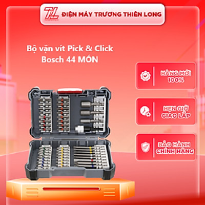 BỘ VẶN VÍT PICK & CLICK BOSCH 44 MÓN - Hàng chính hãng