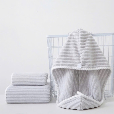 Mũ Quấn Tóc Lông Dệt Sóng Siêu Thấm Hút, Khăn Bông Ủ Quấn Tóc Nhanh Khô