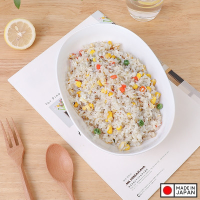 Đĩa bầu dục sâu lòng màu trắng 1.0L - Hàng nội địa Nhật Bản nhập khẩu chính hãng