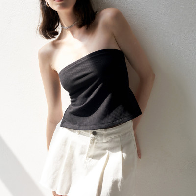 DOTTIE - Áo quây hở lưng vải thun - Đen - T0672