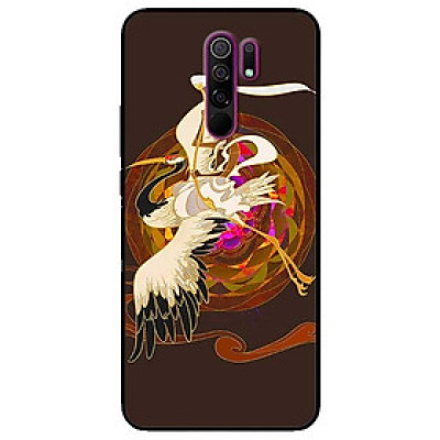 Ốp lưng dành cho Xiaomi Redmi 9 mẫu Hạc Trắng Đen