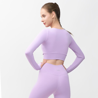 Áo Tập Yoga Gym Hibi Sports CR831 Kiểu Tay Dài Cạp Chéo, Kèm Mút Ngực