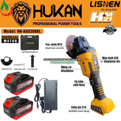 MÁY MÀI PIN 4000MA HK-AG8300BL HUKAN (2 PIN )  - HÀNG CHÍNH HÃNG