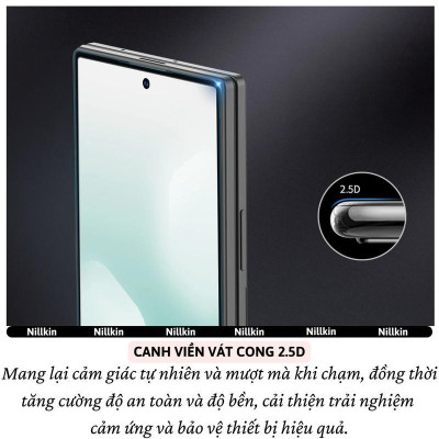 Miếng dán kính cường lực không viền màn hình cho Samsung Z Fold 7 hiệu Nillkin H+ Pro - Phủ Nano, vát cạnh 2.5D, mỏng 0.2mm, Chống Lóa - Hàng chính hãng