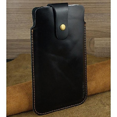 Bao Da Rút Nút Cài cho Iphone 12 pro max, 13 pro max, 14 pro max.... Da Bò Sáp