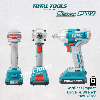 MÁY BẮN BU LÔNG PIN 20V (2 pin 2.0Ah + sạc)TOTAL TIWLI20208 - HÀNG CHÍNH HÃNG
