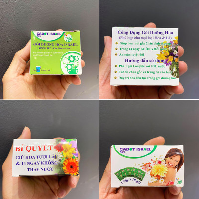 Nước cắm hoa lâu tàn (Set 100 gói) dạng bột nhập khẩu Israel Food For CUT Flowers mỗi gói tạo ra 0.5L dung dịch xử lý hoa cắm bình