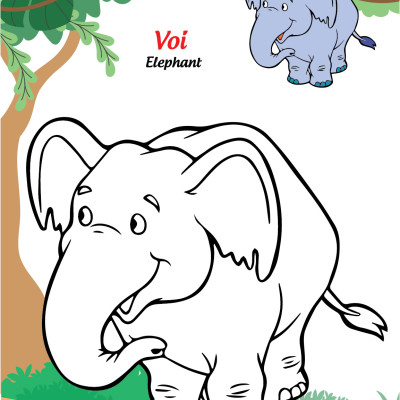 Sách - Bé tô màu và học tiếng anh theo chủ đề - Động vật hoang dã