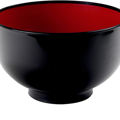 Bát nhựa tròn nhỡ màu đen (Ø13.6×8.1cm) - Hàng nội địa Nhật Bản nhập khẩu chính hãng