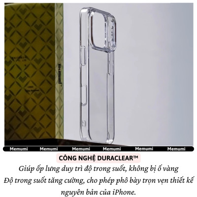 ốp lưng siêu mỏng 0.3mm trong suốt chống ố vàng cho iPhone 17 Pro Max / 17 Air / iP 17 Pro / 17 hiệu Memumi Slim Clear - Chống trầy xước, độ trong full HD, siêu mỏng ốp như không ốp - Hàng nhập khẩu