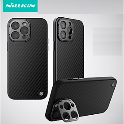 Ốp Lưng Sợi Carbon Chống Rơi Chống Trượt Cho Iphone 14 Pro Max, 15 Pro , 15 Pro Max hiệu Nillkin CarboProp hỗ trợ sạc từ có giá đỡ bảo vệ camera - Hàng nhập khẩu