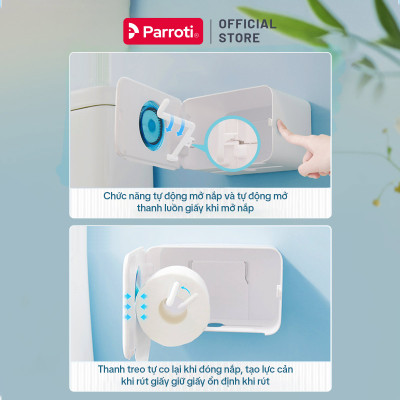 Hộp đựng giấy vệ sinh cao cấp, có khay để điện thoại, có khay để đồ cá nhân - Parroti Rebox - RB01