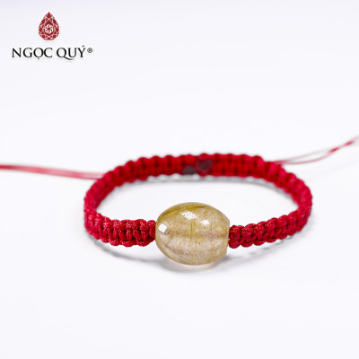 Vòng thắt dây lu thống đá thạch anh tóc vàng 17x14.8mm mệnh thủy, kim - Ngọc Quý Gemstones