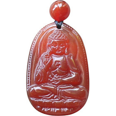 Mặt Phật A Di Đà Mã Não Đỏ (Trung : 3 x 2.3 cm) Ngọc Quý Gemstones MD60