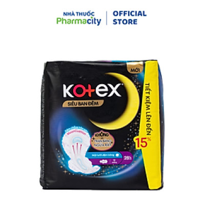 Băng vệ sinh siêu ban đêm Kotex 28cm (12 miếng)