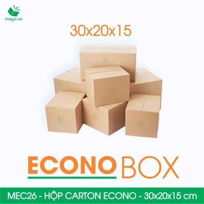 MEC26 - 30x20x15 cm - Combo 60 thùng hộp carton trơn siêu tiết kiệm ECONO
