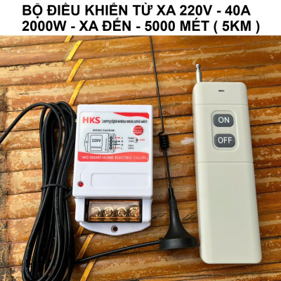 Bộ Điều Khiển Từ Xa 220V Cho Máy Bơm, Đèn – Tầm Xa 1–5KM, Chịu Tải 40A 3000W Loại Xịn